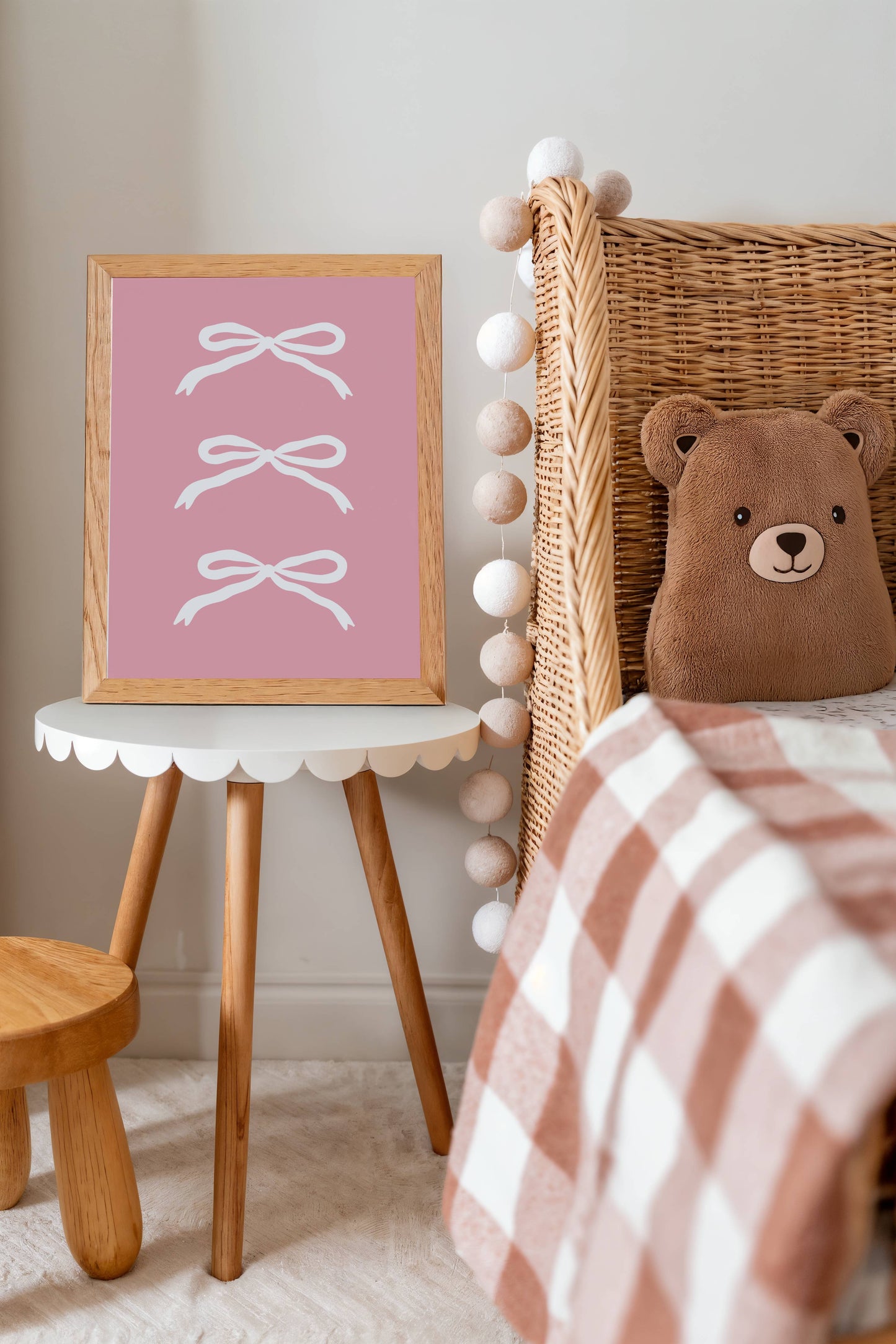 White Bows - Pink | Art Print