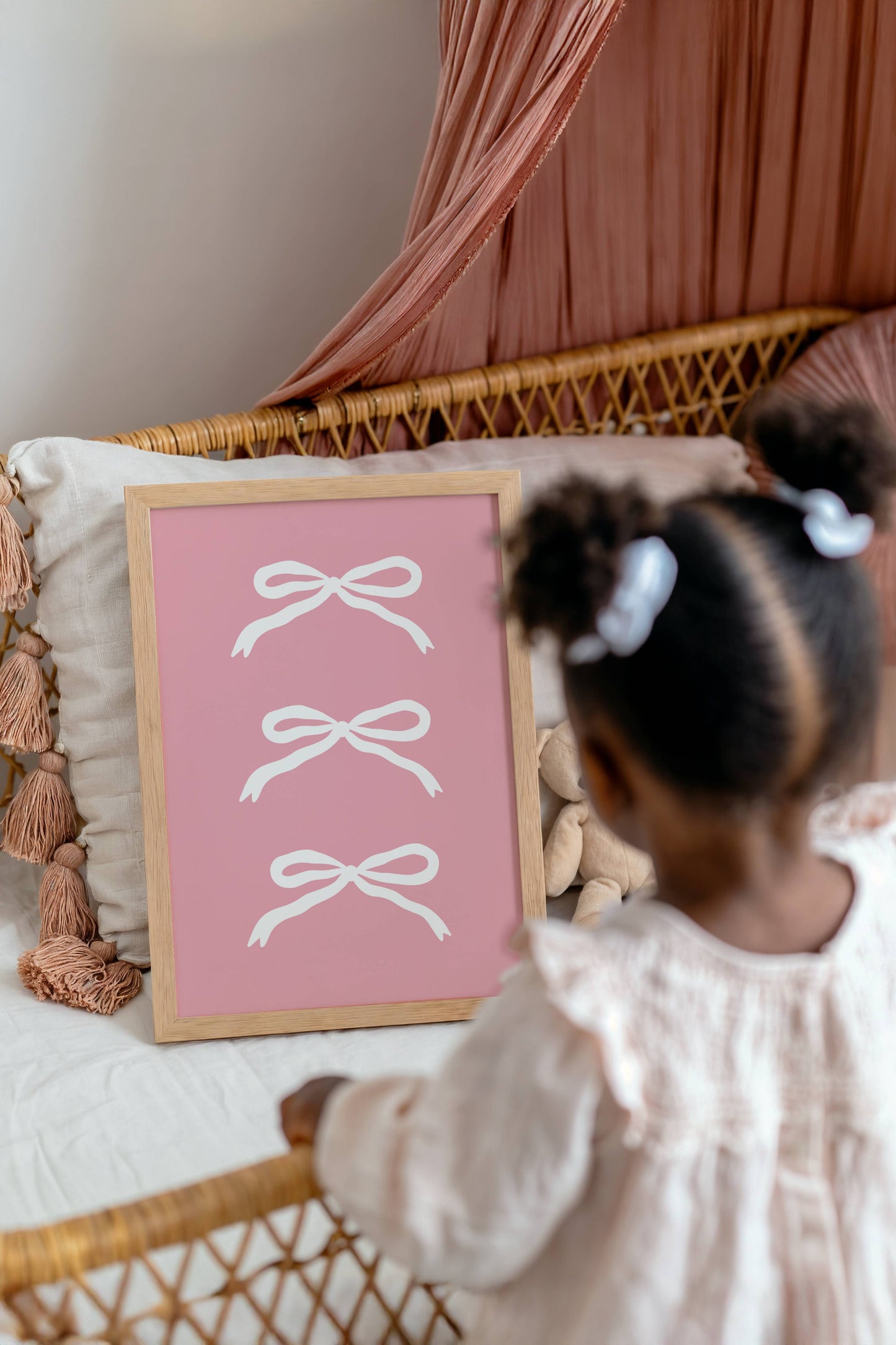 White Bows - Pink | Art Print