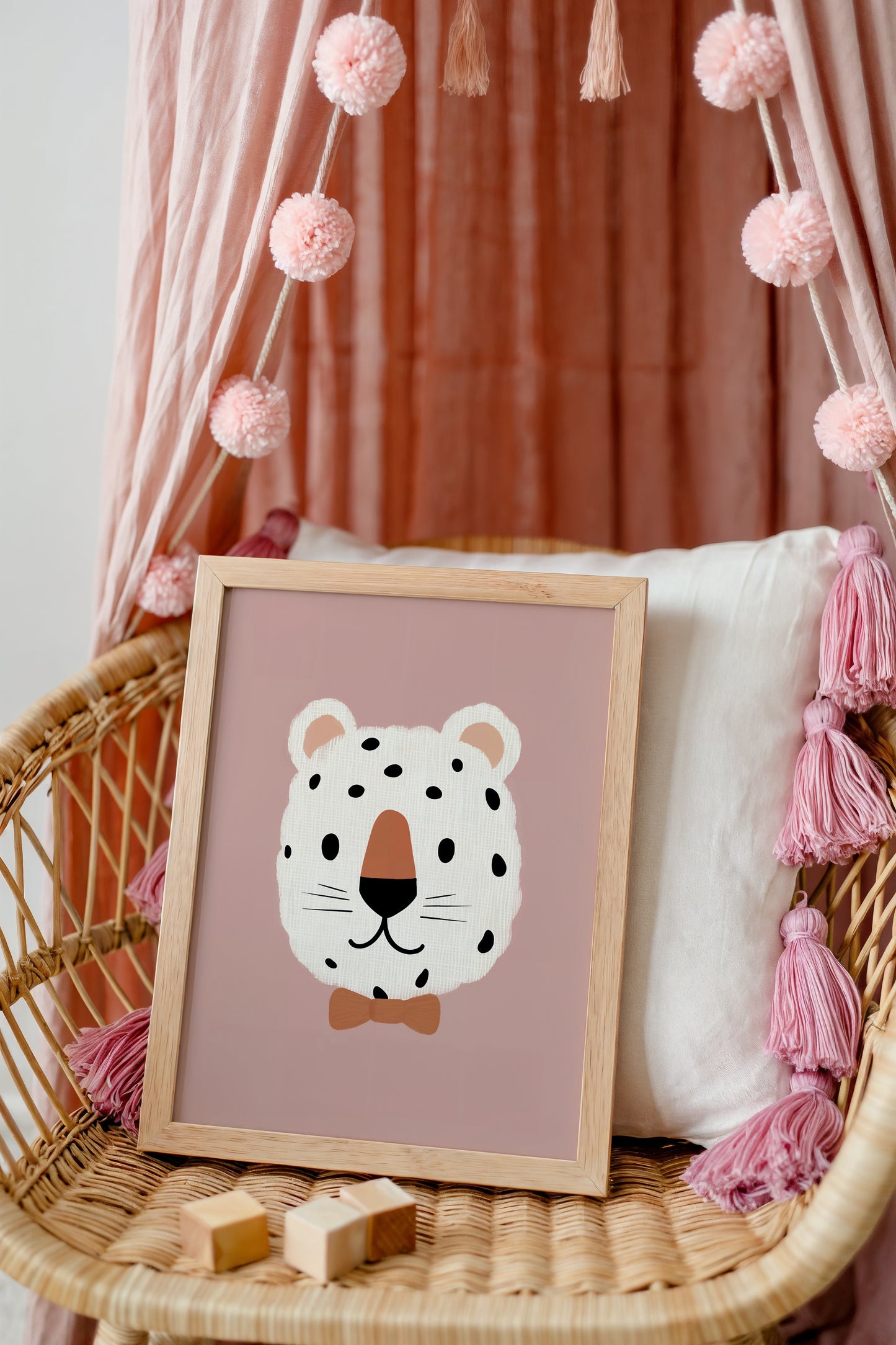 Spotted Leopard Wall Art – Cute Animal Print for Girls Room or Toddler Nursery