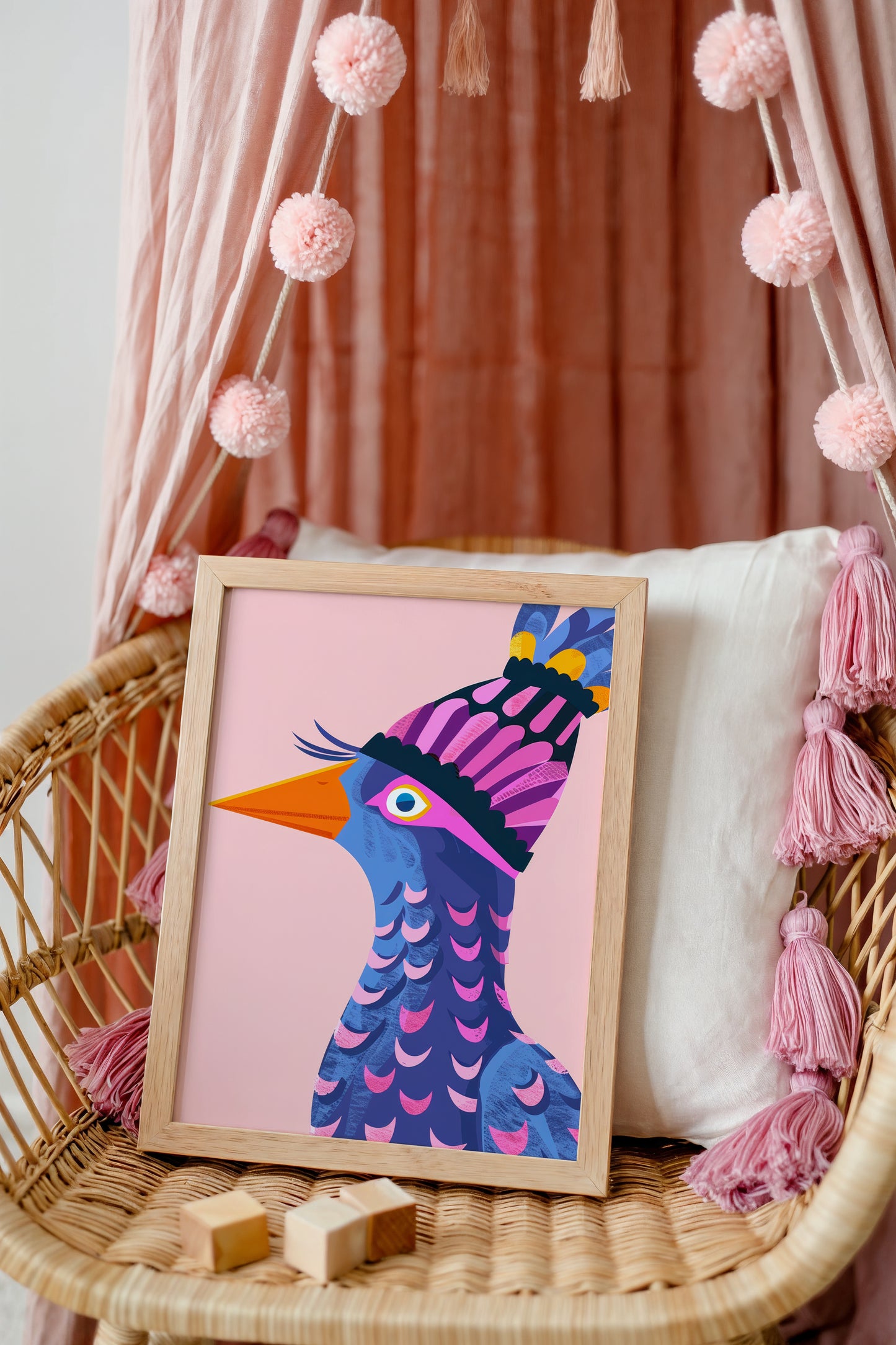 Colorful Bird Art Print for Kids – Bold and Playful Wall Decor for Nursery or Playroom
