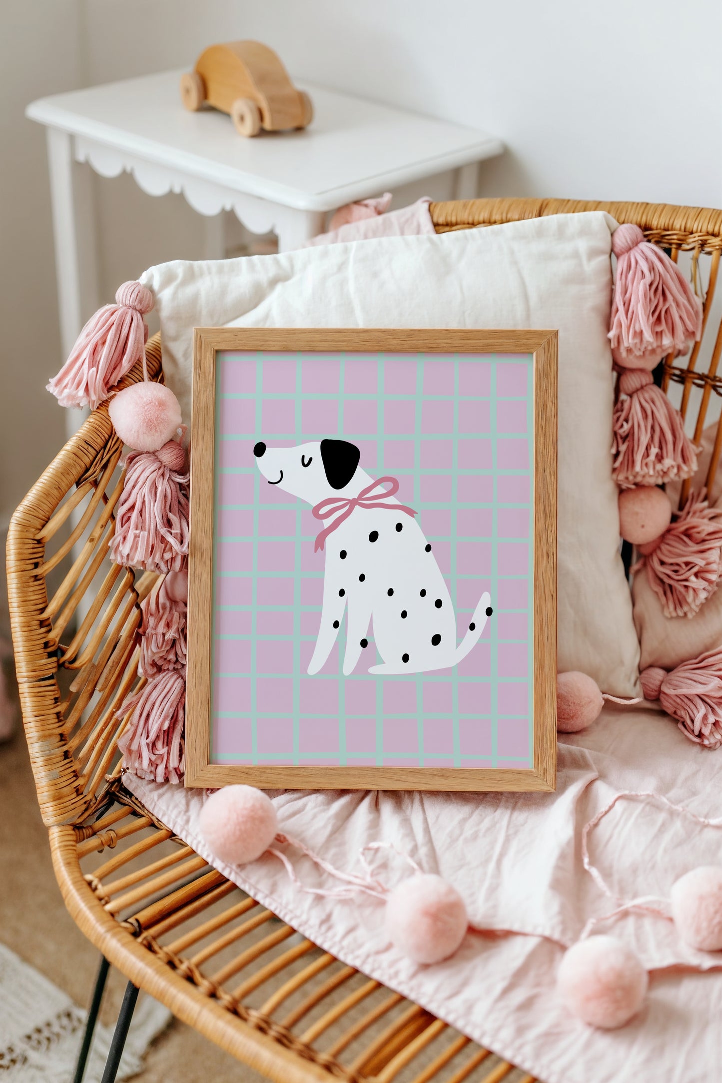 Dalmatian - Pink Bow | Art Print