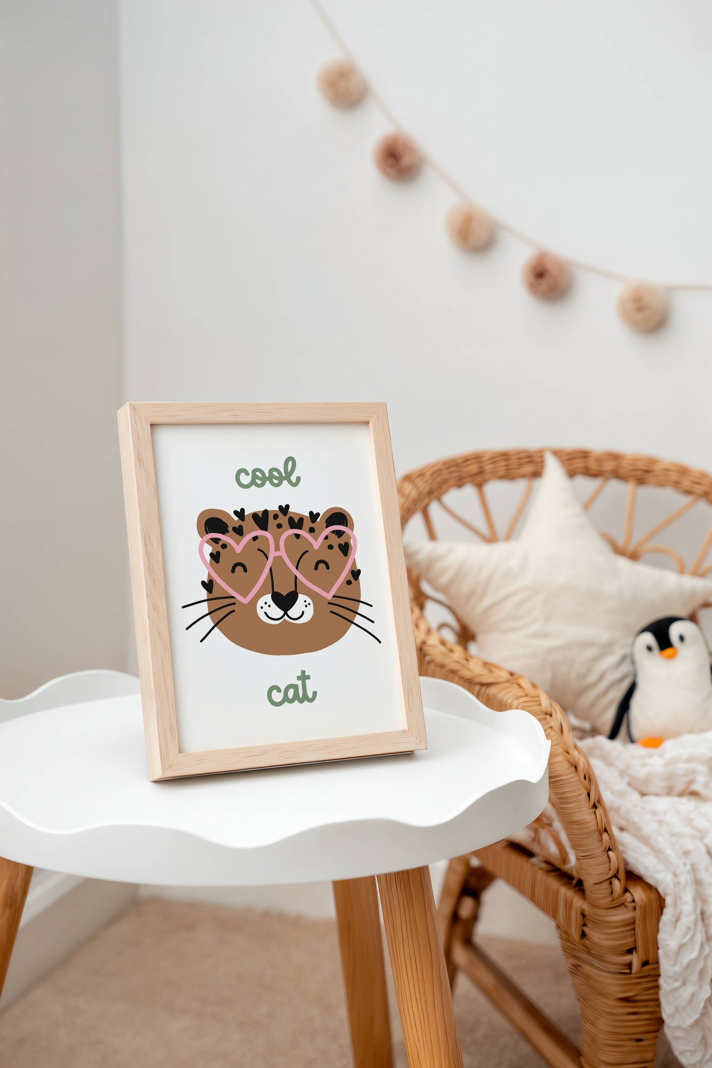 Cool Cat - Heart Glasses | Art Print
