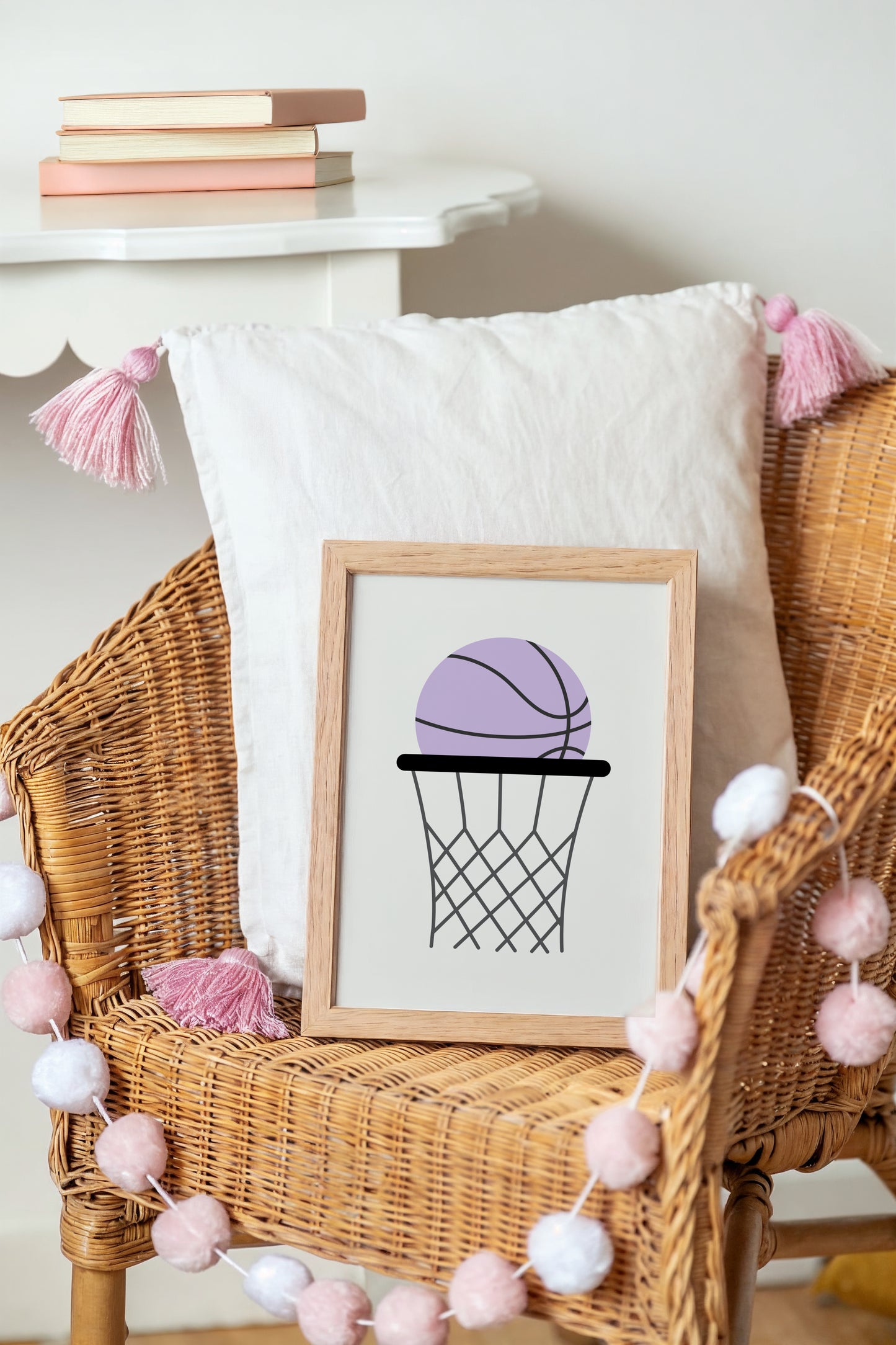 Basketball Hoop Wall Art - Purple | Art Print