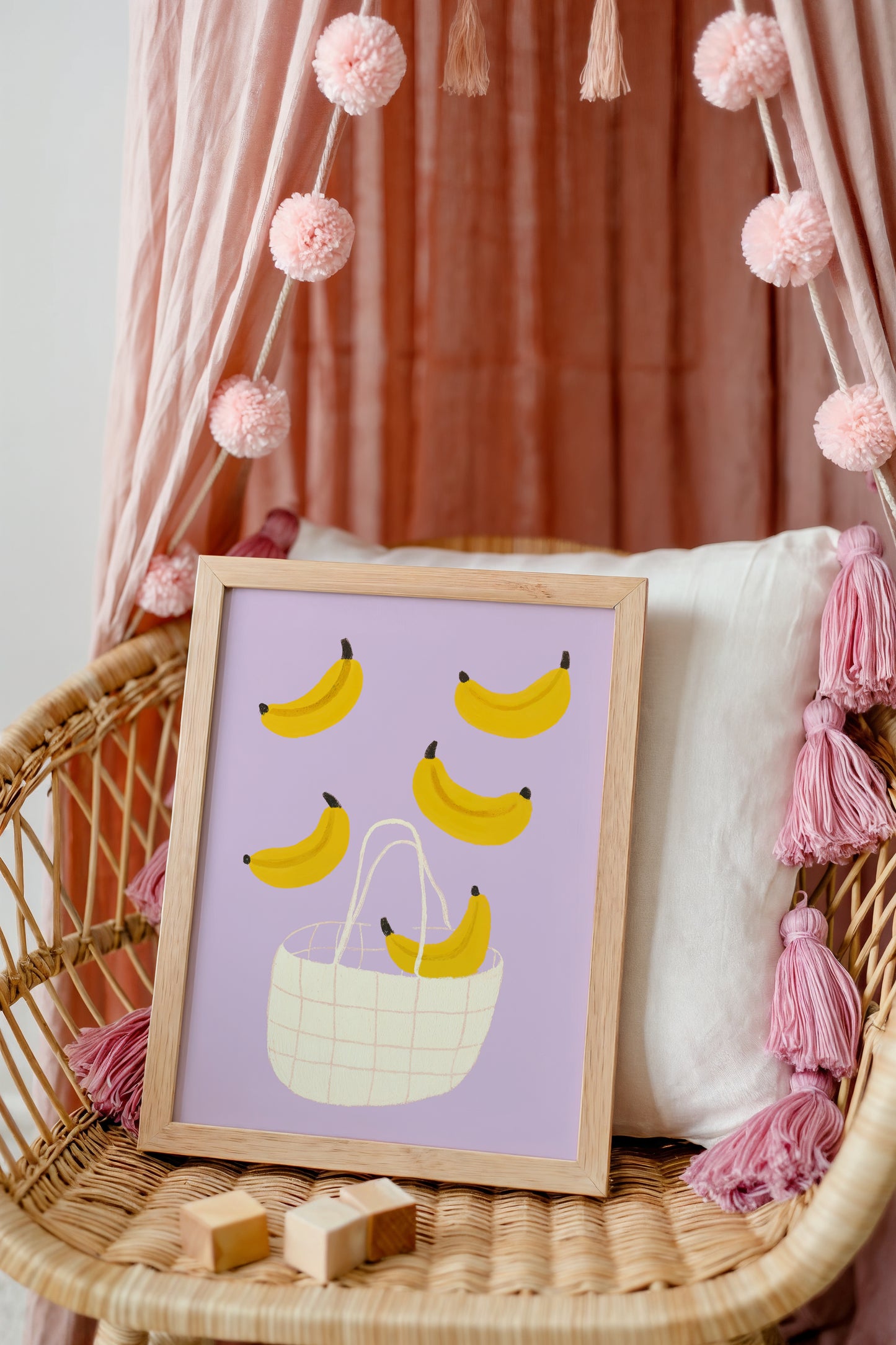 Banana Wall Art Print – Whimsical Fruit Print for Kitchen or Kids Room