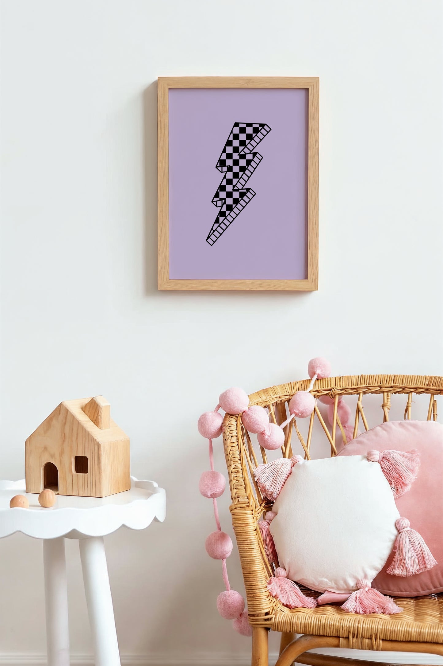 Checkered Lightning Bolt | Art Print