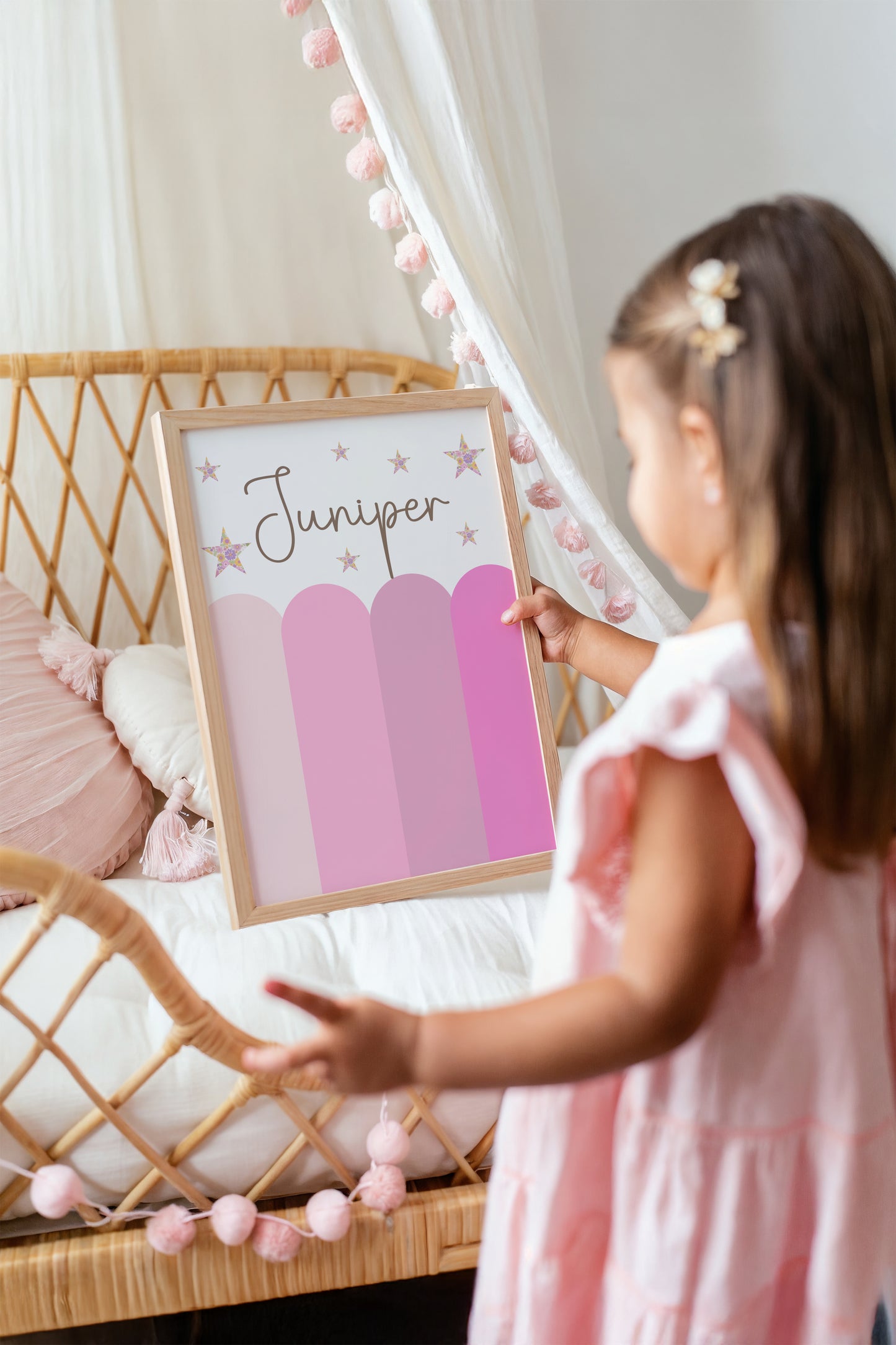Pink Scallop Custom Name | Art Print