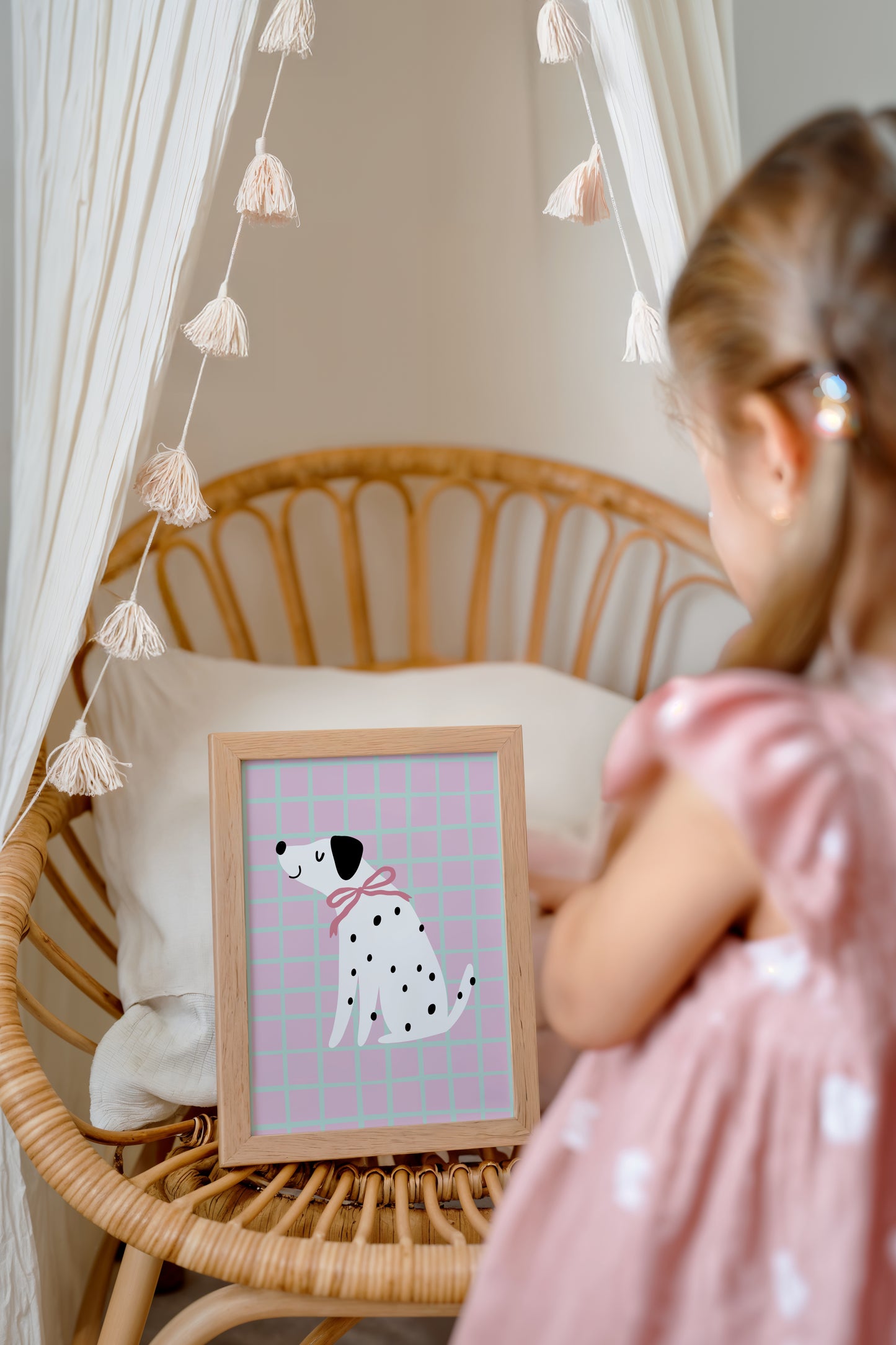 Dalmatian - Pink Bow | Art Print