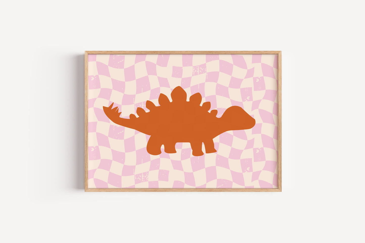 Stegosaurus Art Print – Retro Dinosaur Wall Decor for Nursery or Playroom
