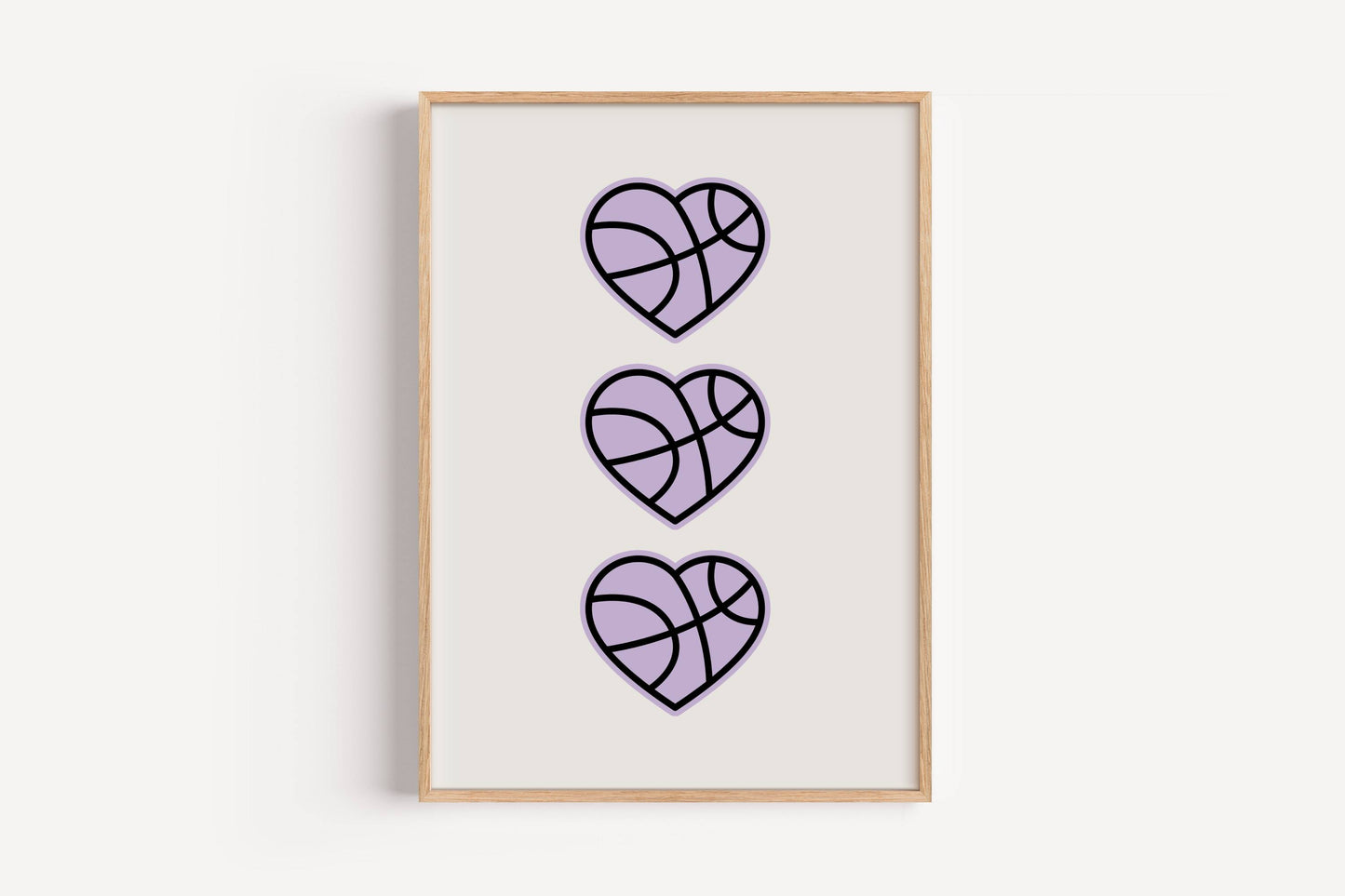 Purple Basketball Heart | Art Print