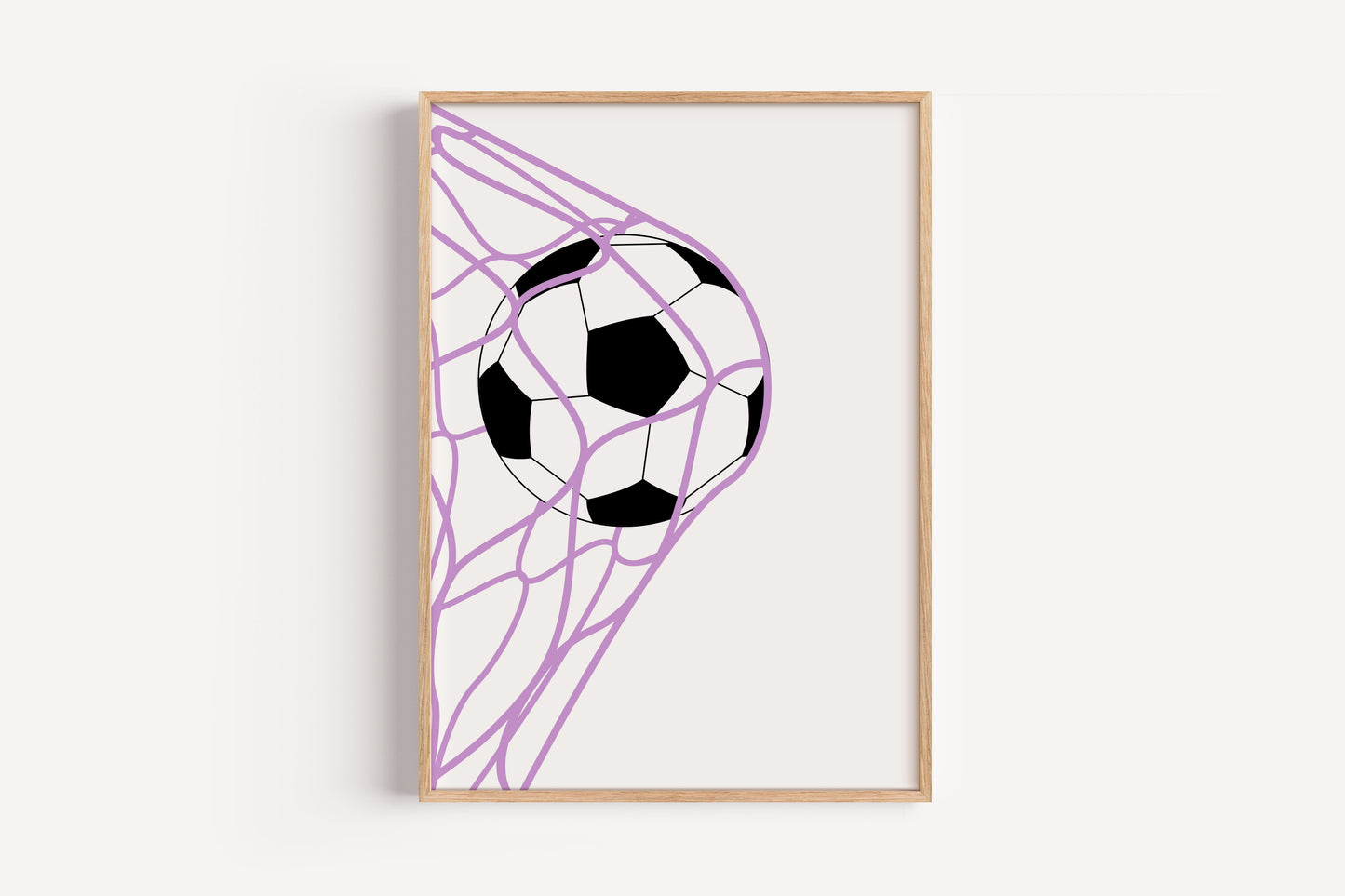 Soccer Goal Wall Art – Minimalist Sporty Print for Girls’ Room Decor