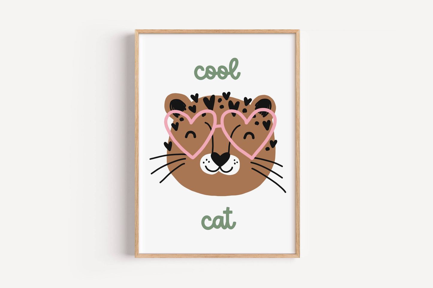 Cool Cat - Heart Glasses | Art Print