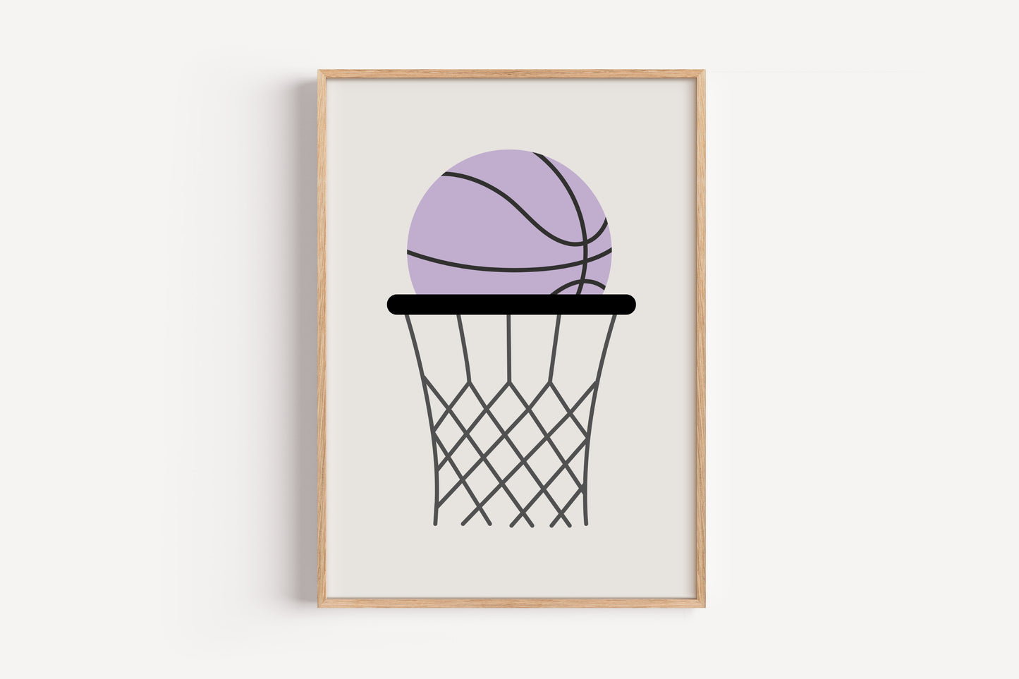 Basketball Hoop Wall Art - Purple | Art Print