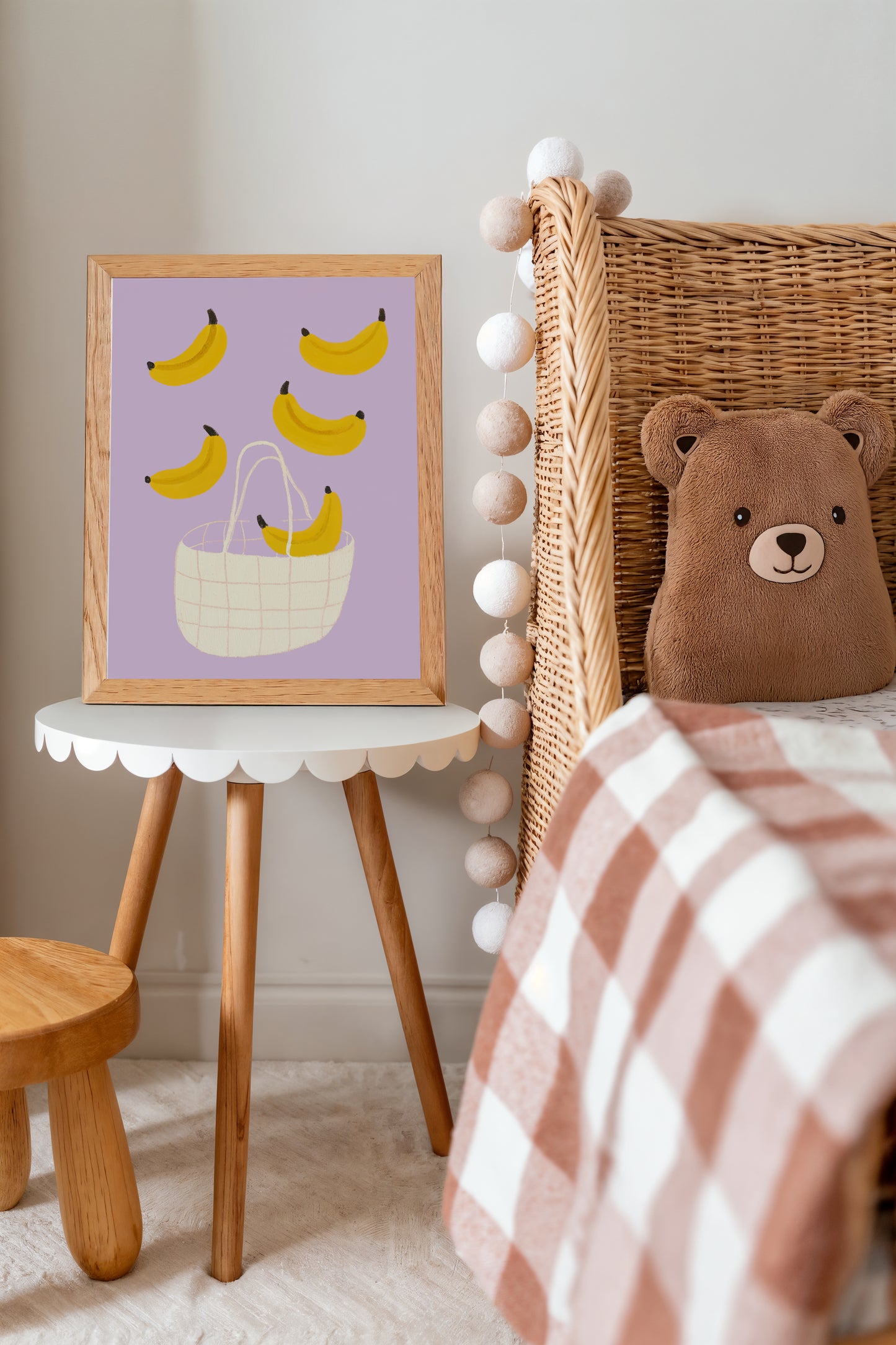 Banana Wall Art Print – Whimsical Fruit Print for Kitchen or Kids Room