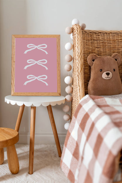White Bows - Pink | Art Print