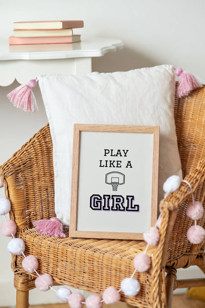 Play Like a Girl Basketball | Art Print