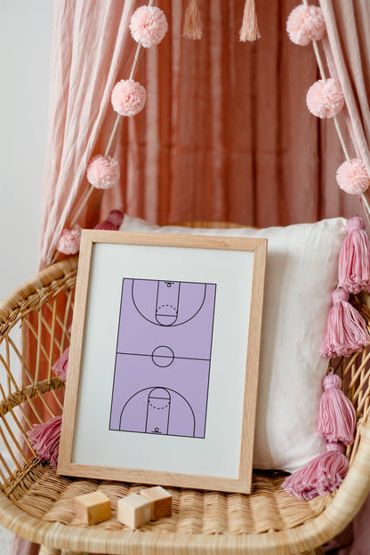 Purple Basketball Court | Art Print