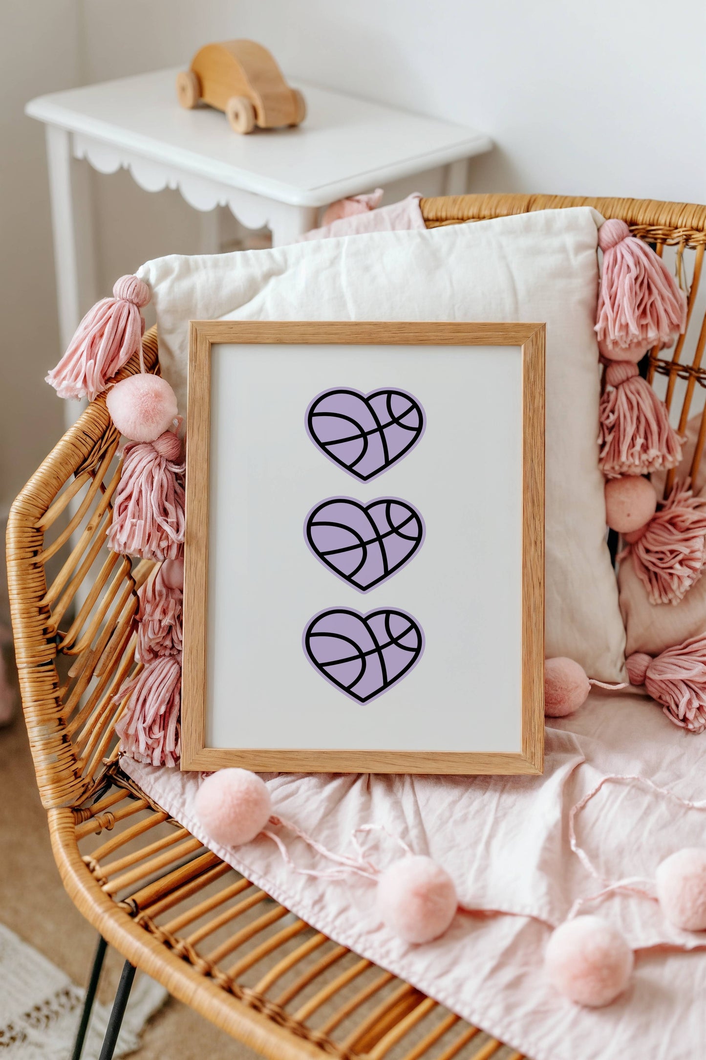 Purple Basketball Heart | Art Print