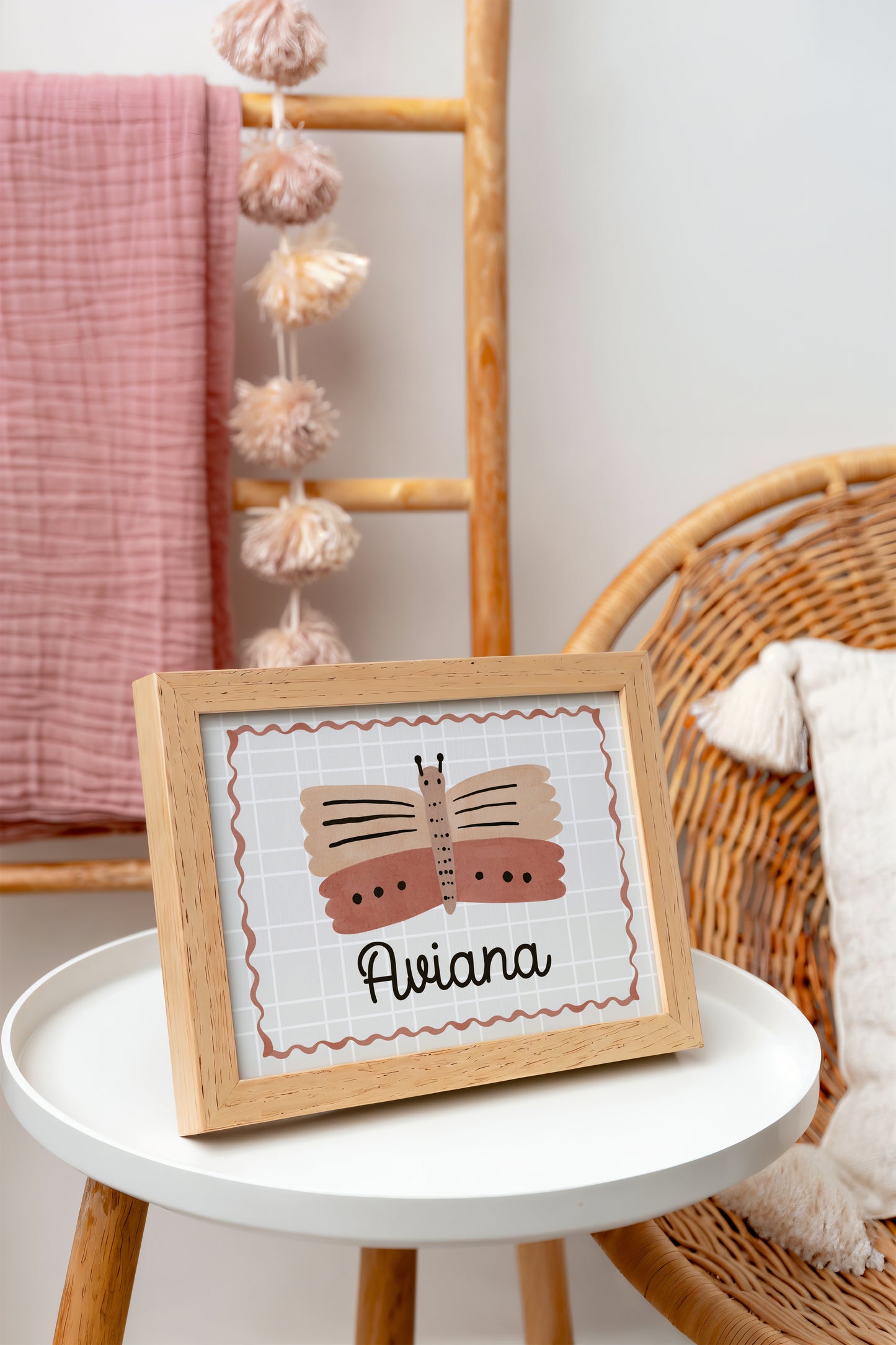 Custom Butterfly Name Print – Personalized Wall Art for Girls Room or Nursery