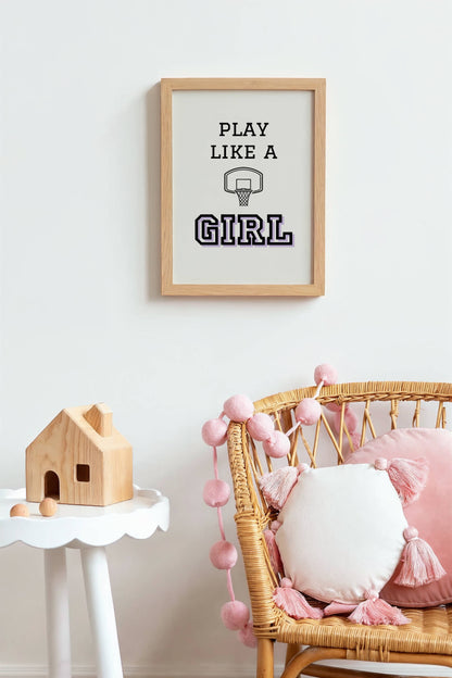 Play Like a Girl Basketball | Art Print
