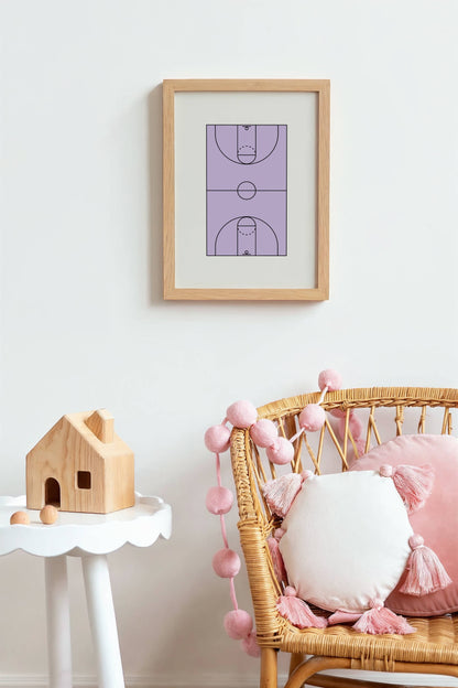 Purple Basketball Court | Art Print