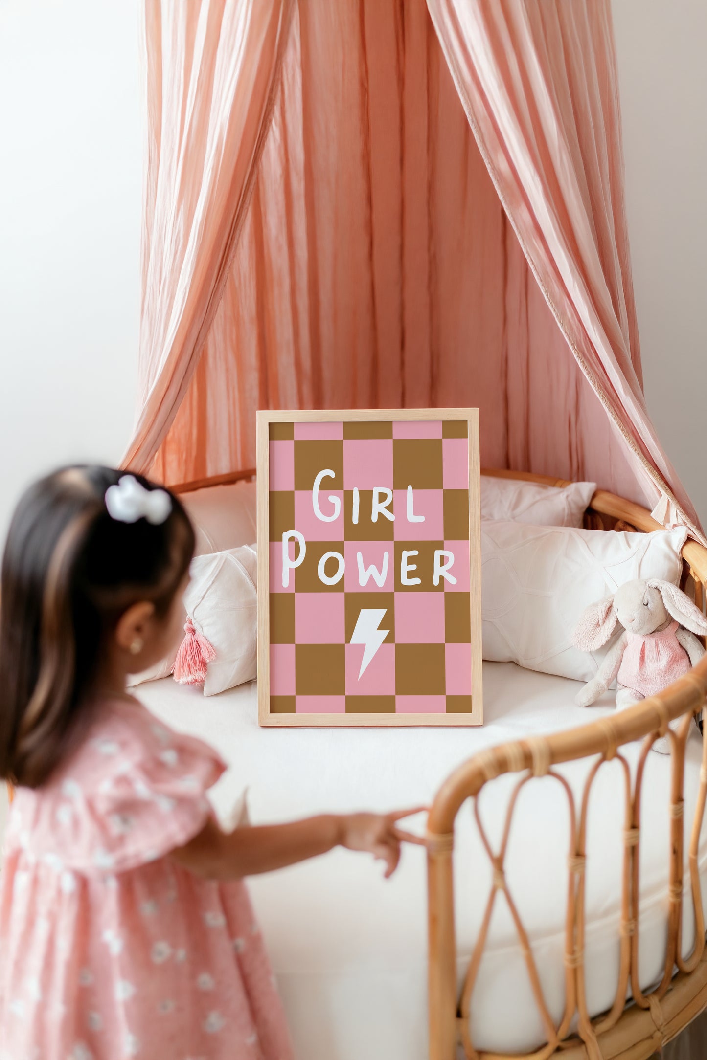 Girl Power Typography Print – Bold Wall Art for Girls Bedroom or Playroom
