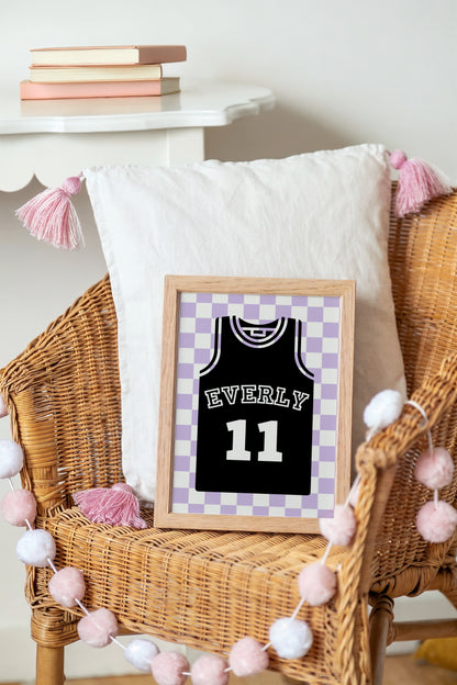 Basketball Name & Jersey Number | Art Print