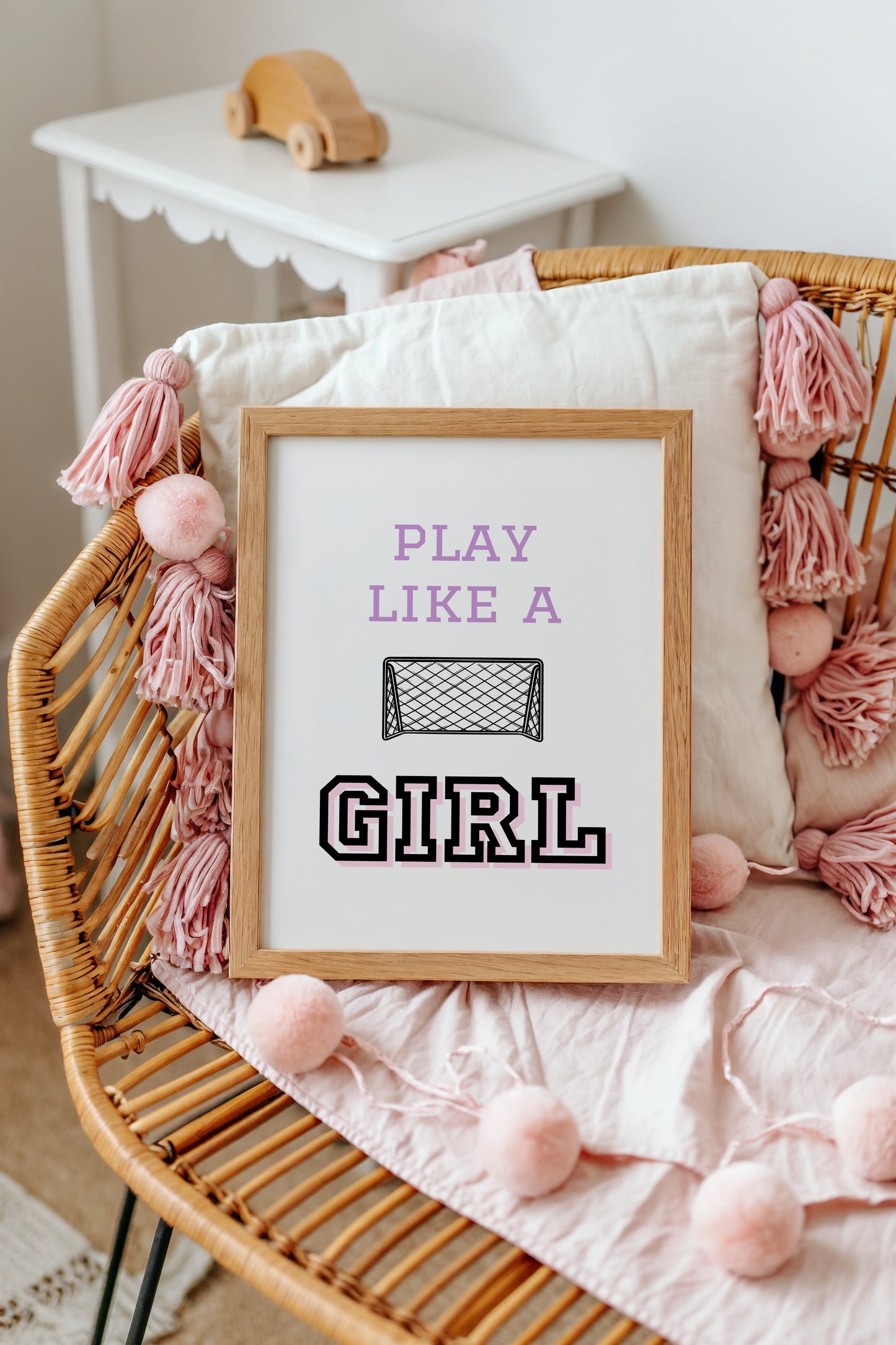 Play Like a Girl Soccer Print – Sporty Wall Art for Girls’ Rooms