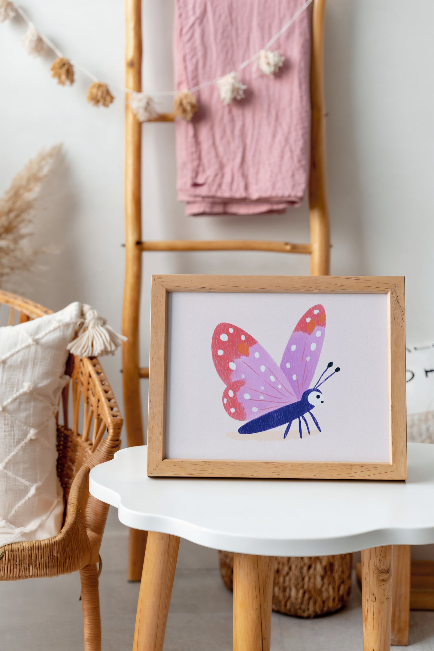 Cheerful Butterfly Wall Art – Bright and Playful Print for Kids Room or Playroom