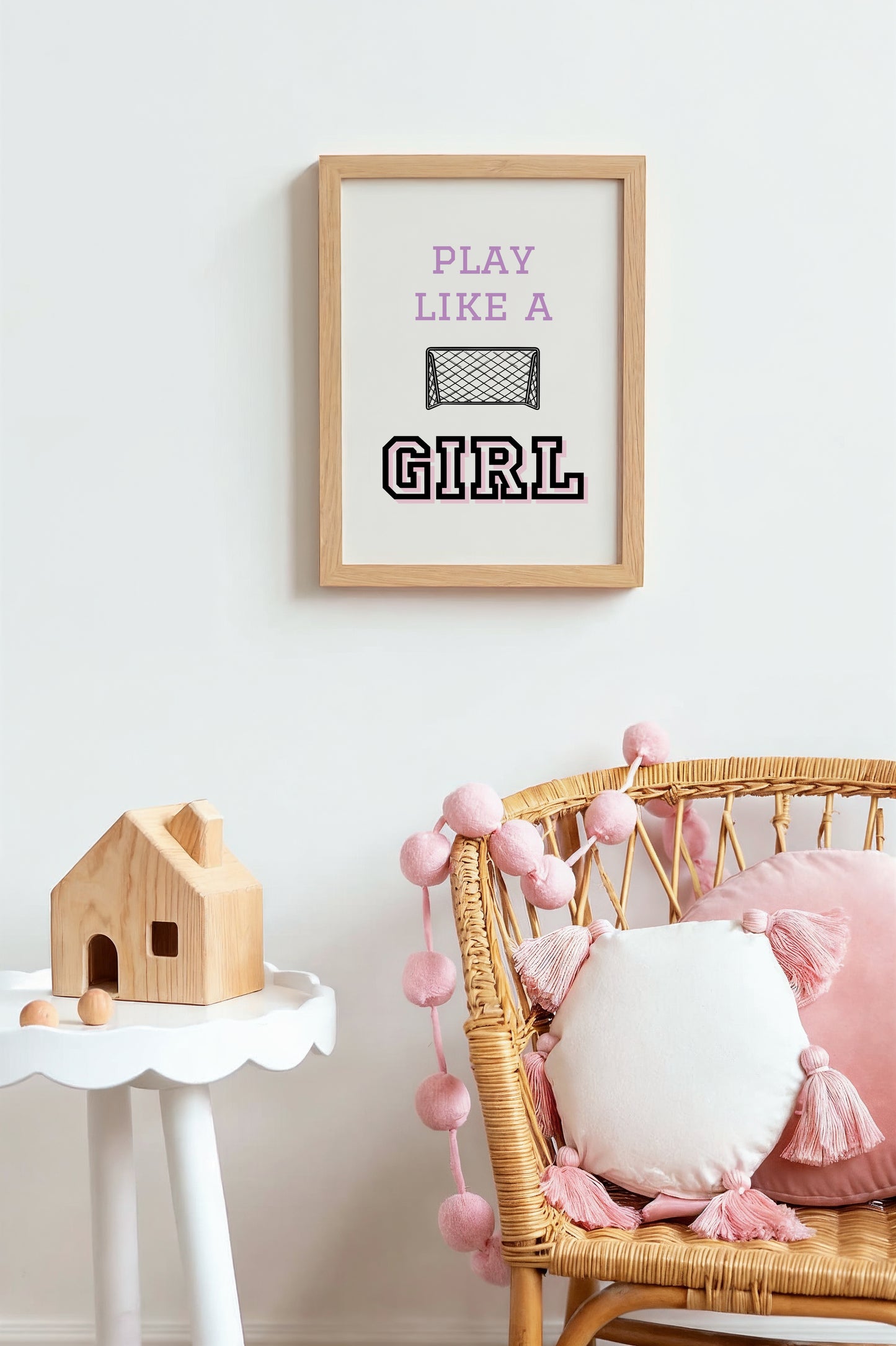 Play Like a Girl Soccer Print – Sporty Wall Art for Girls’ Rooms