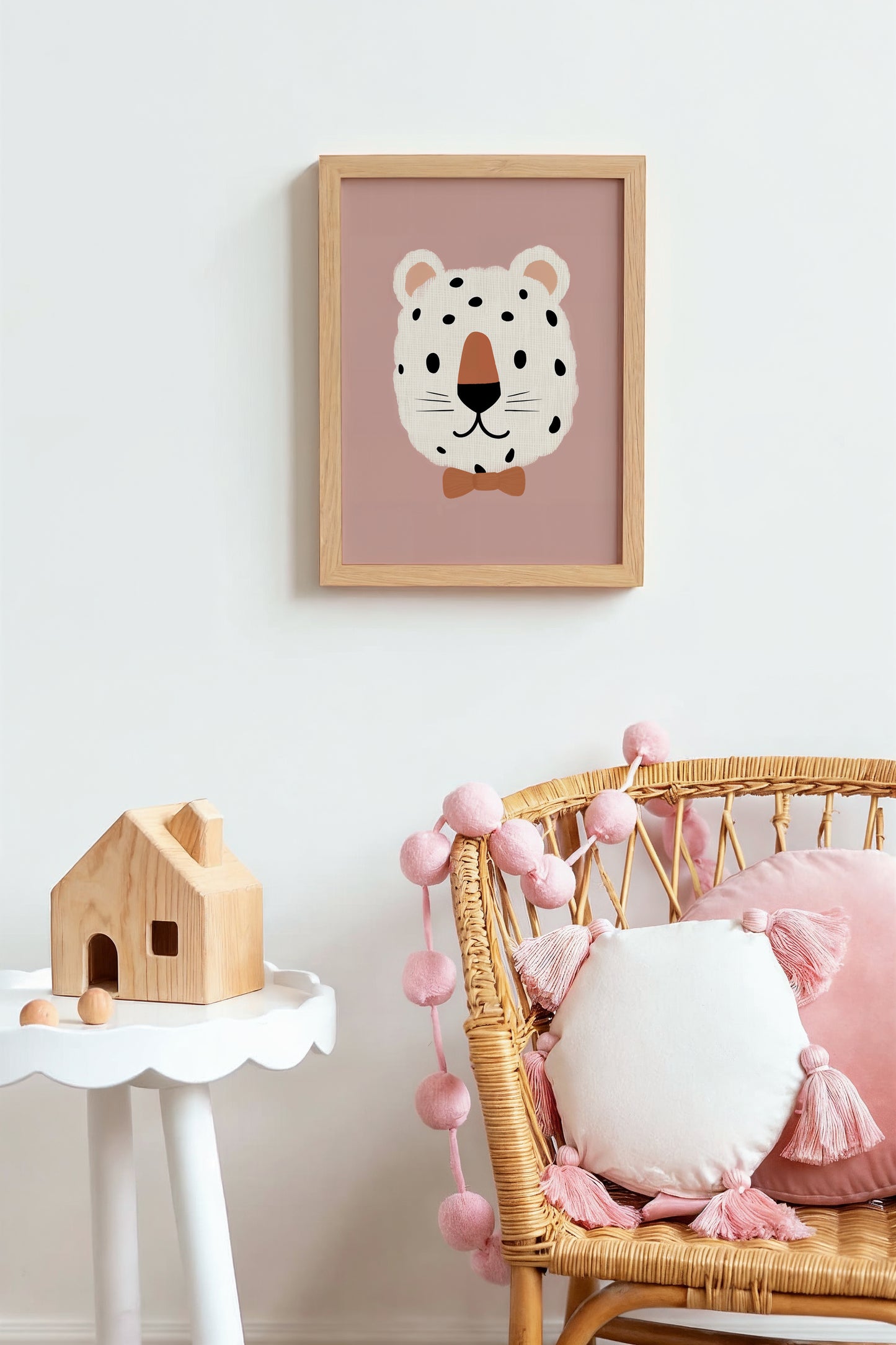 Spotted Leopard Wall Art – Cute Animal Print for Girls Room or Toddler Nursery