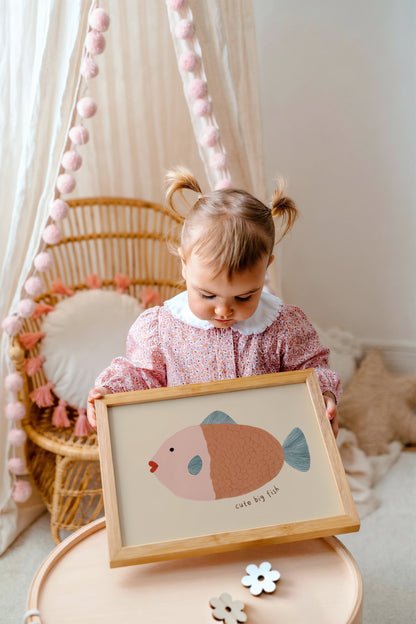 Cute Big Fish Wall Art – Whimsical Ocean Nursery Print for Kids' Rooms