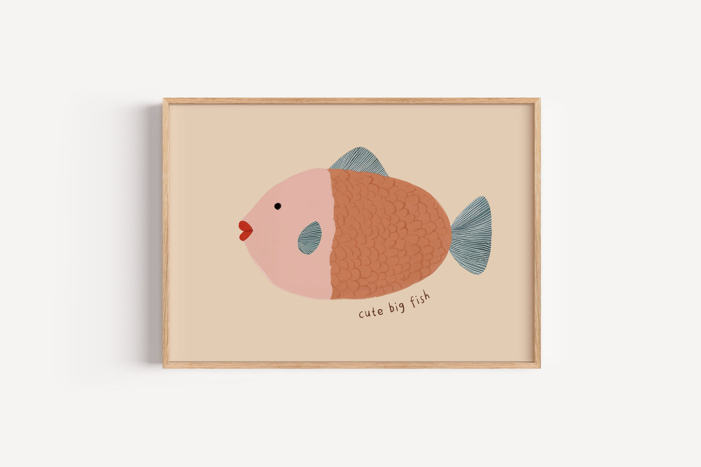 Cute Big Fish Wall Art – Whimsical Ocean Nursery Print for Kids' Rooms