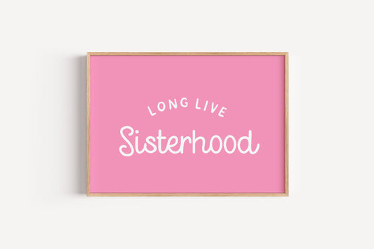 Sisterhood Quote Wall Art – Positive Girl Power Decor for Bedroom or Playroom