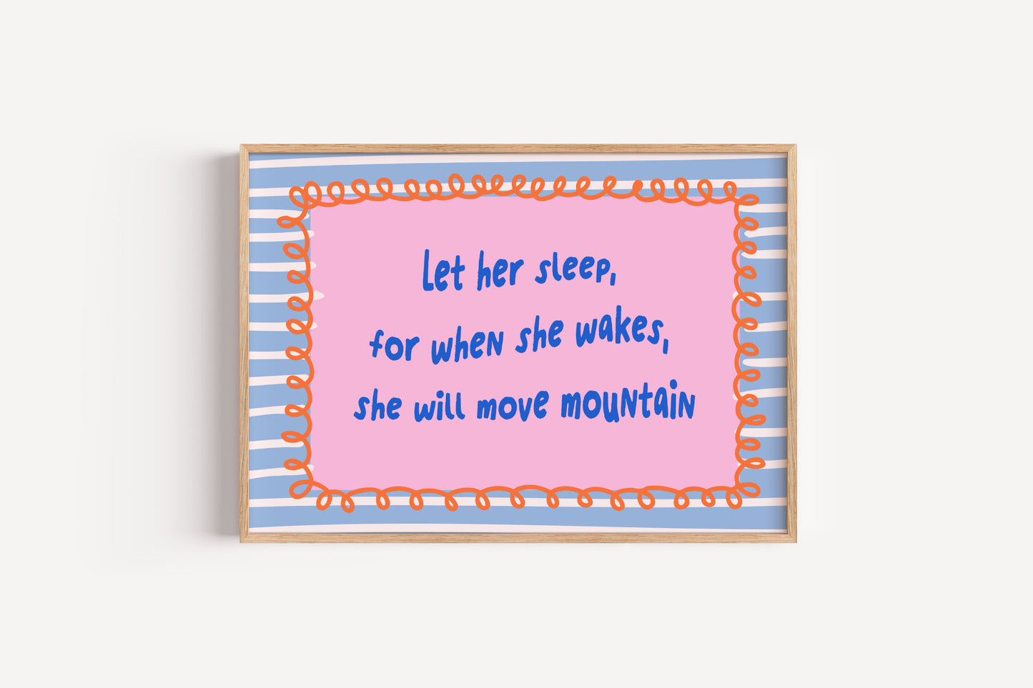 Let Her Sleep Quote Print – Empowering Pastel Wall Art for Girls' Rooms