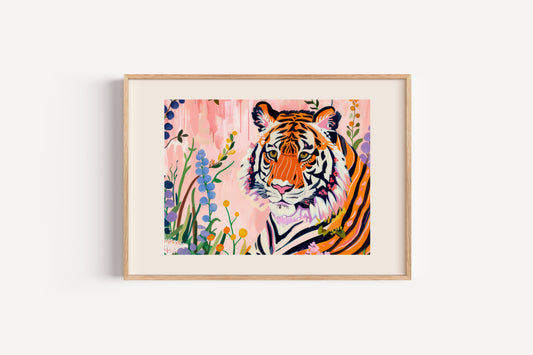 Tiger Art Print for Kids – Jungle Animal Wall Decor for Nursery or Playroom