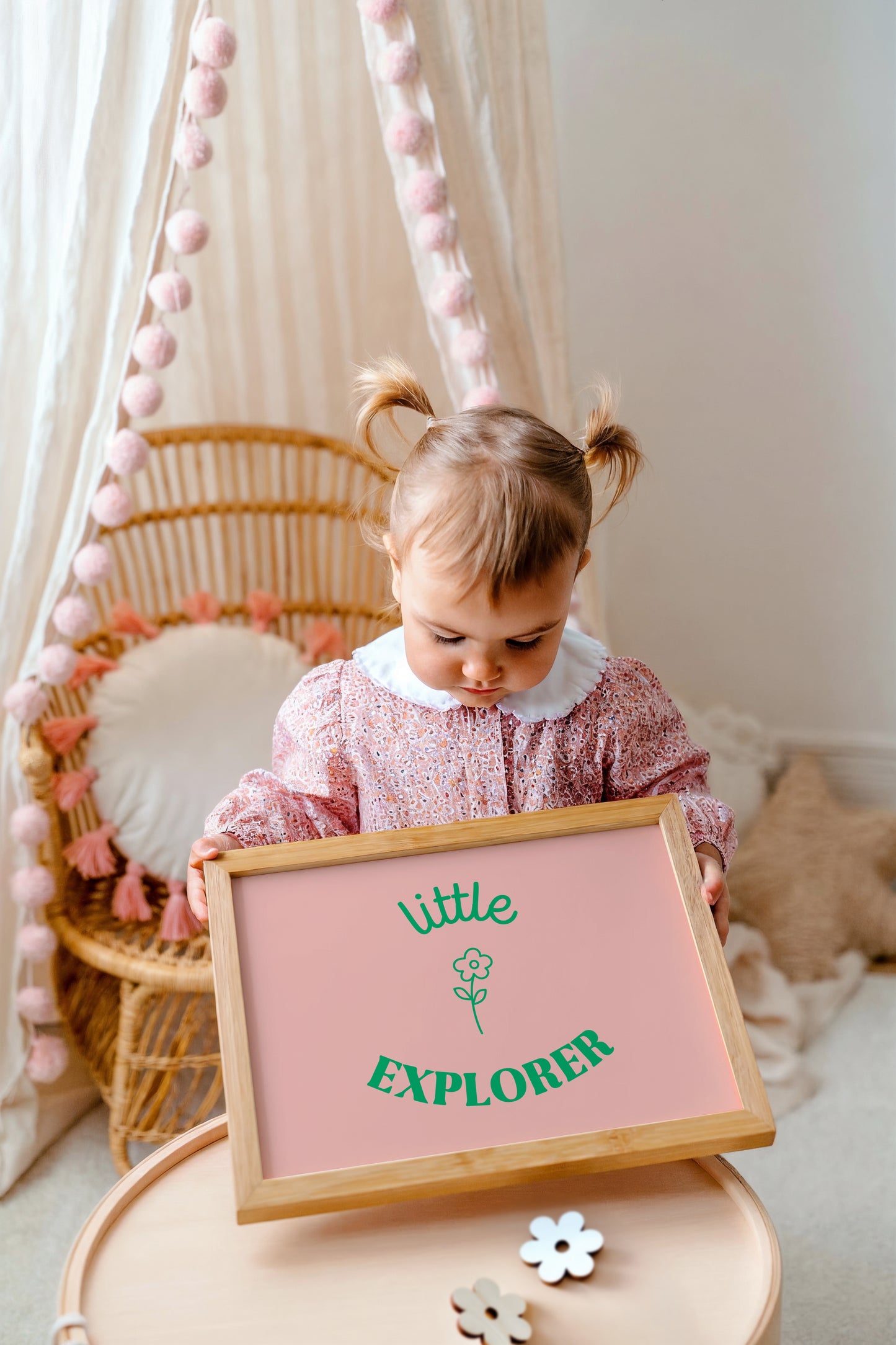 Adventure Quote Art Print – Little Explorer Wall Decor for Girls Nursery