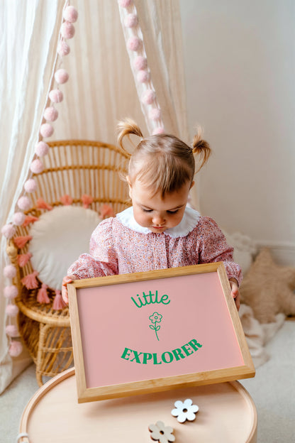 Adventure Quote Art Print – Little Explorer Wall Decor for Girls Nursery