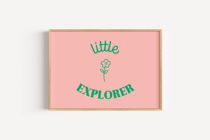 Adventure Quote Art Print – Little Explorer Wall Decor for Girls Nursery