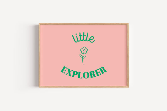 Adventure Quote Art Print – Little Explorer Wall Decor for Girls Nursery