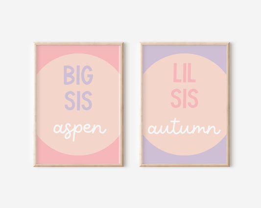 Big Sis & Lil Sis Personalized | Art Prints