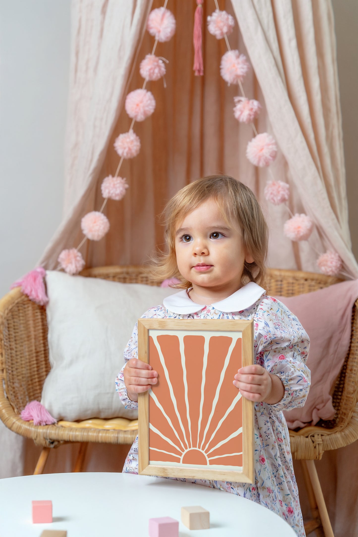 Sunrise Wall Art – Bold Boho Print for Nursery, Playroom or Modern Home Decor