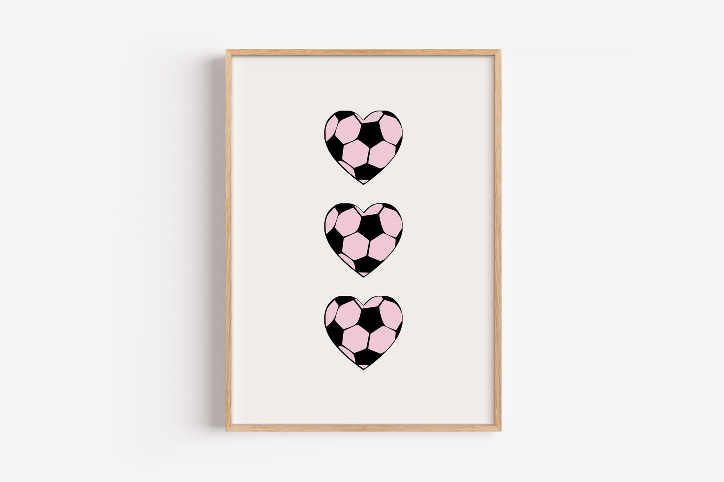 Pink Soccer Heart Print – Sporty Wall Art for Girls' Rooms (Copy)