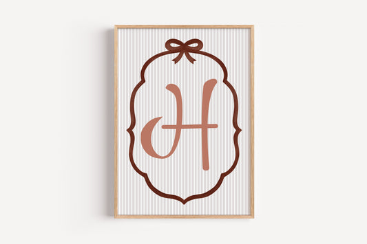 Custom Initial Wall Art Print – Personalized Girls Nursery Decor