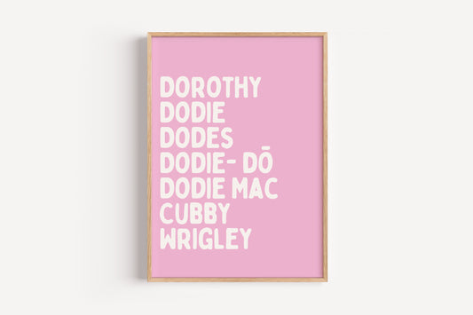 Personalized Nickname Print – Bold Custom Name Wall Art for Baby or Toddler Room