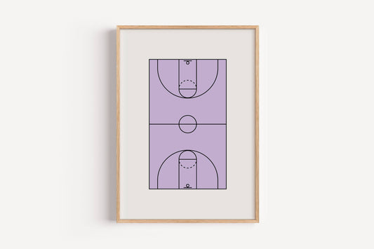 Purple Basketball Court | Art Print