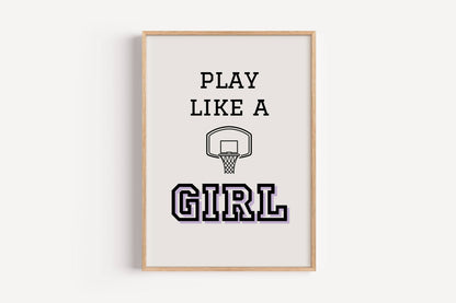Play Like a Girl Basketball | Art Print