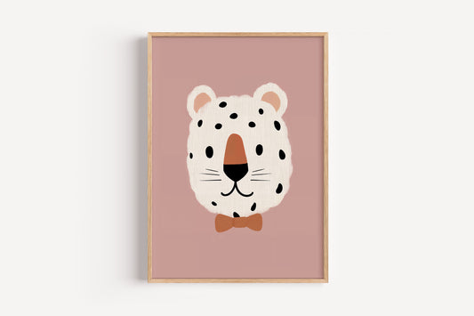 Spotted Leopard Wall Art – Cute Animal Print for Girls Room or Toddler Nursery