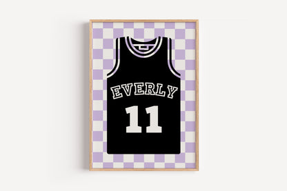 Basketball Name & Jersey Number | Art Print