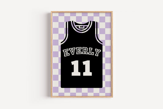 Basketball Name & Jersey Number | Art Print