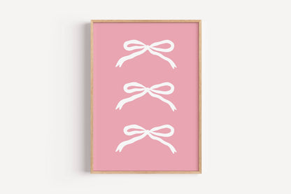 White Bows - Pink | Art Print